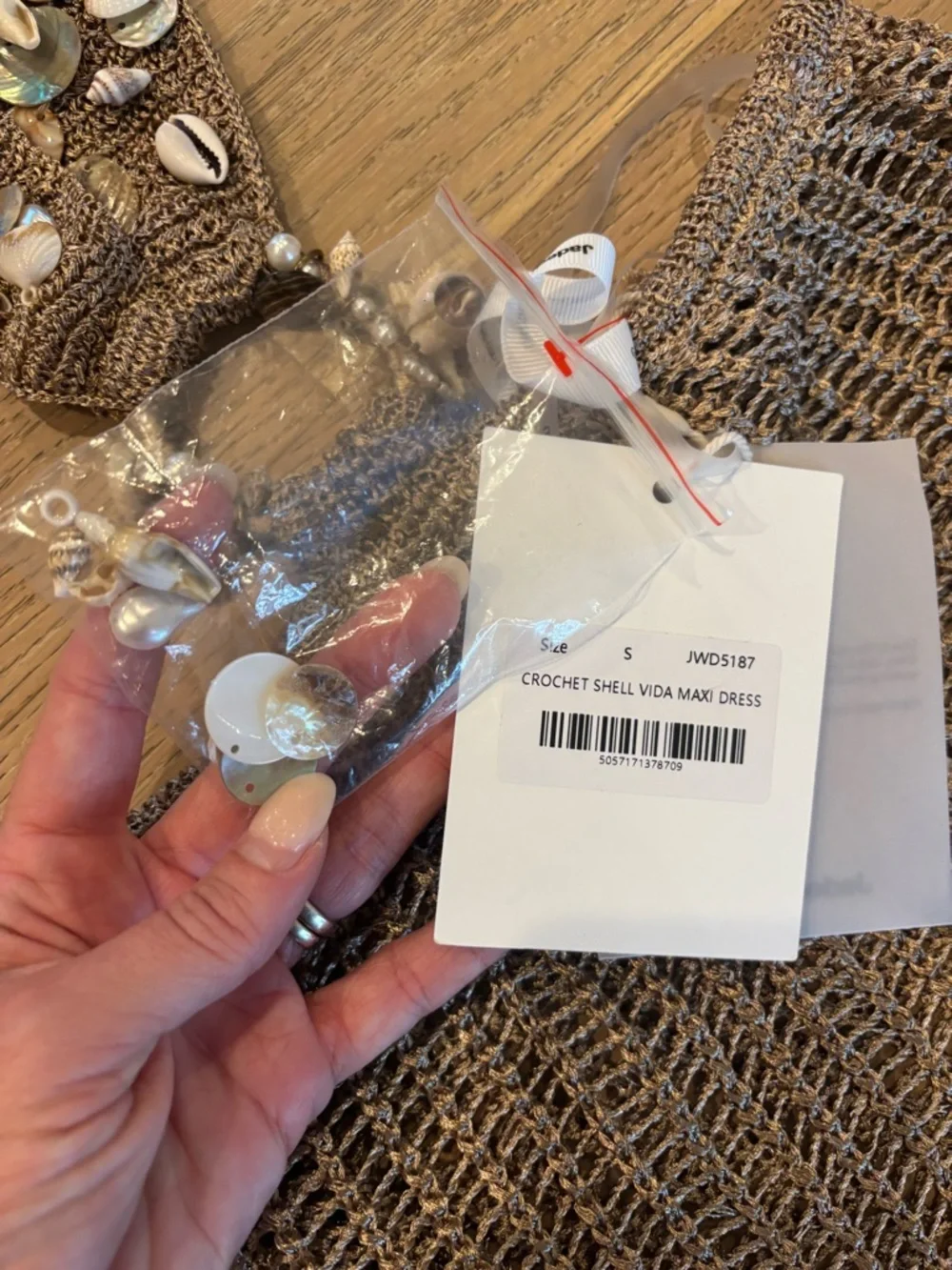 Jaded London Shells Vida Backless Crochet Maxi Dress Metallic Open Back Small - Picture 11 of 15